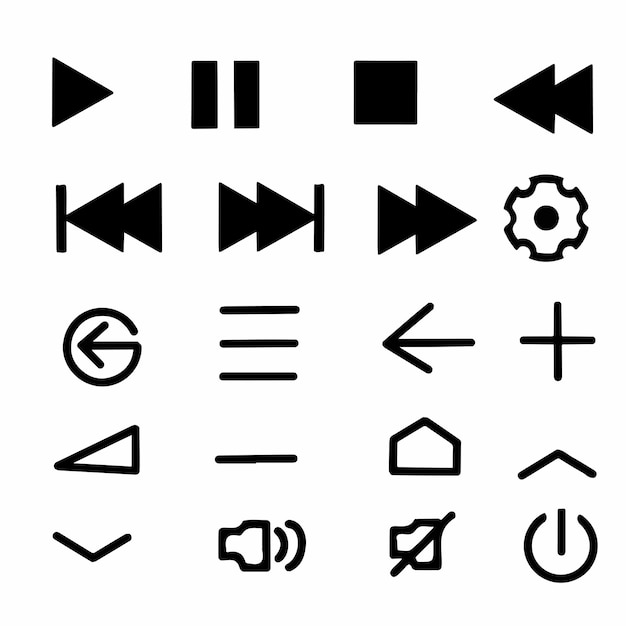 Vecteur jeu d'icônes vectorielles à distance minimaliste