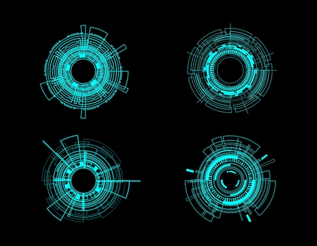 Jeu d'icônes vectorielles technologie cercle design.