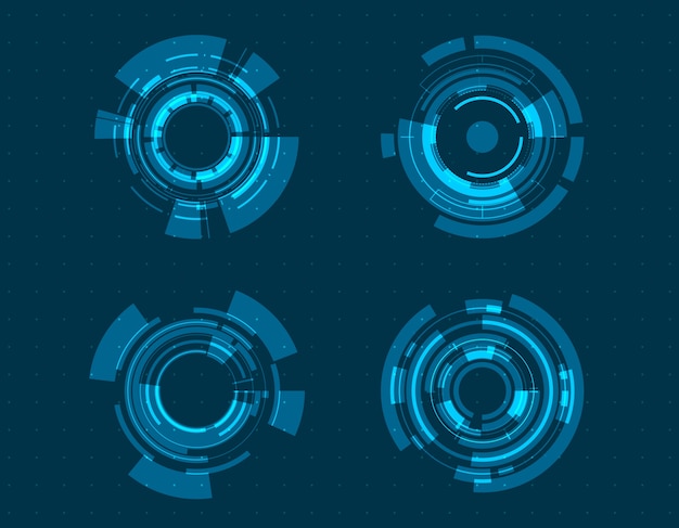 Jeu d'icônes vectorielles technologie cercle design.