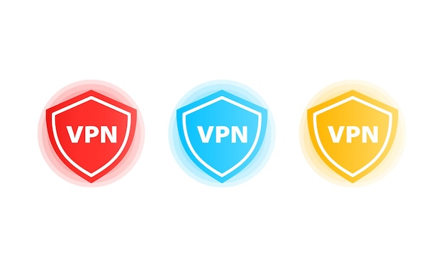 Jeu d'icônes VPN. Réseau privé virtuel.