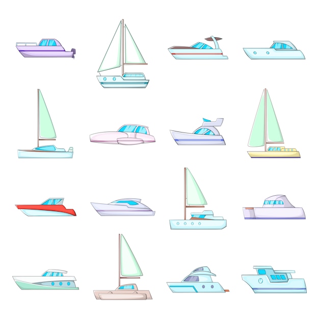 Jeu D'icônes De Yachts