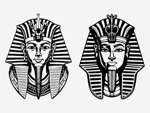 jeu d'illustrations de conception de logo dessiné à la main par le pharaon
