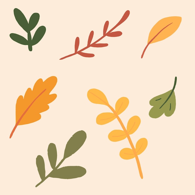 jeu d'illustrations de feuilles
