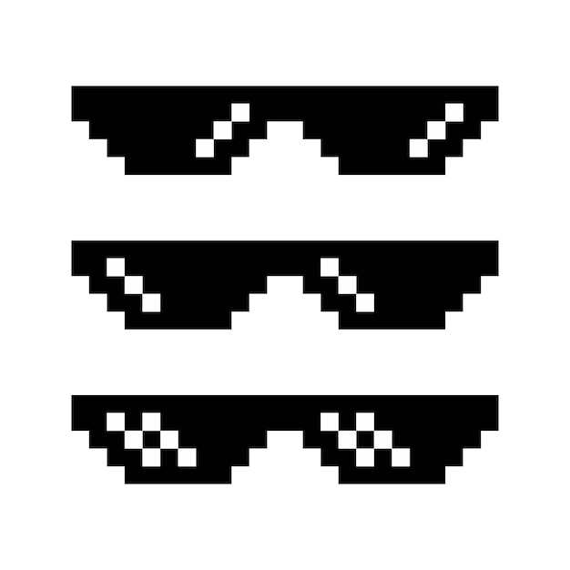 Jeu D'illustrations D'icônes De Lunettes Pixel