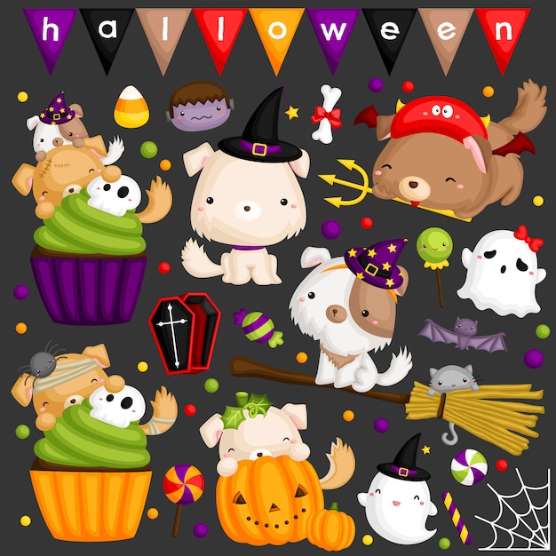 Jeu D'images De Chien Halloween