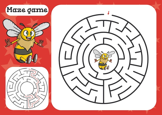 Jeu De Labyrinthe Pour Enfants Avec Abeille