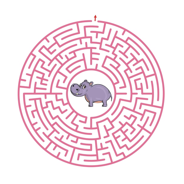 Jeu de labyrinthe pour enfants Illustration de feuille de calcul de dessin animé mignon