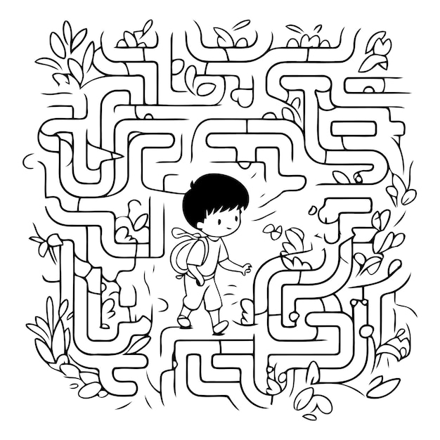 Vecteur jeu de labyrinthe pour enfants puzzle de labyrinth pour enfants épée du labyrinthe