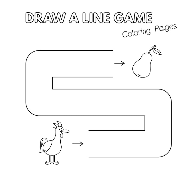 Jeu De Livre De Coloriage De Poulet De Dessin Animé Pour Les Enfants