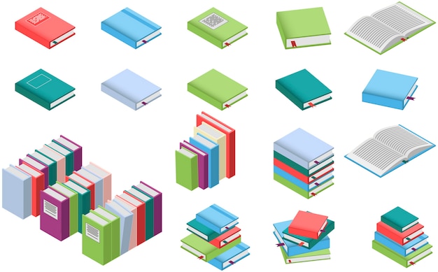 Jeu de livres isométrique