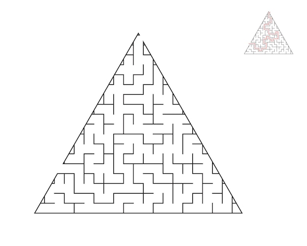 Jeu de logique de labyrinthe triangulaire avec labyrinthes jeu de labyrinthe Un labyrinthe avec des réponses