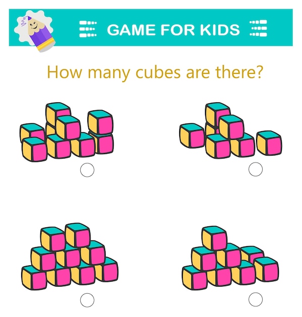 Jeu de logique mathématique Tâches d'attention pour les enfants Feuille d'activité pour enfants