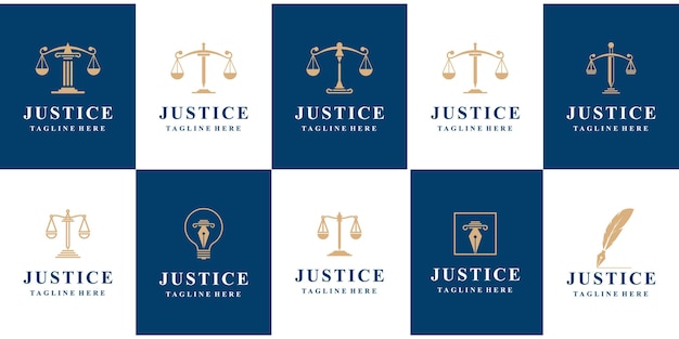 Jeu de logo de droit de la justice.