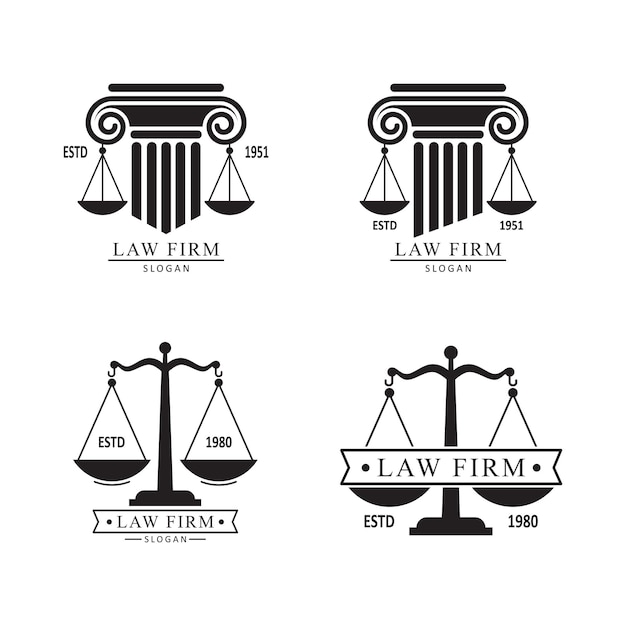 Vecteur jeu de logo vector justice et avocats