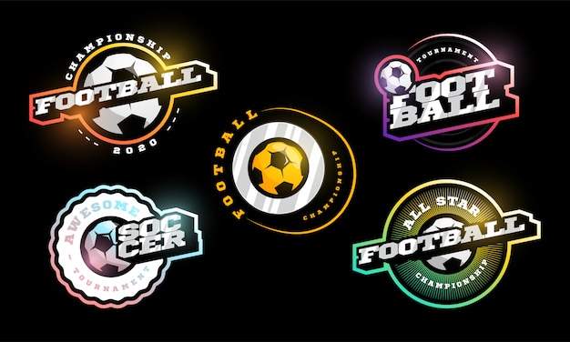 Jeu De Logo Vectoriel De Football.