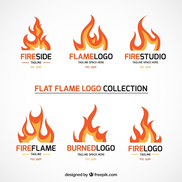 Vecteur jeu de logos d'incendie