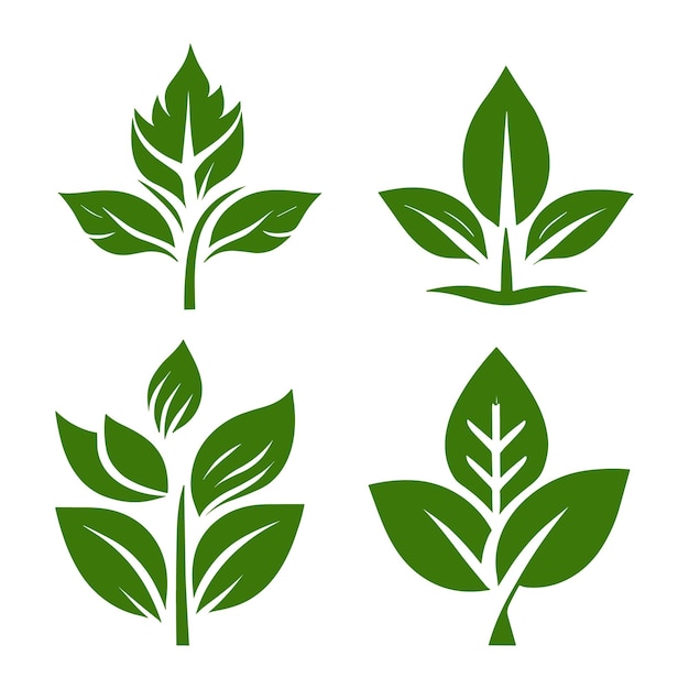 Vecteur jeu de logos à trois feuilles