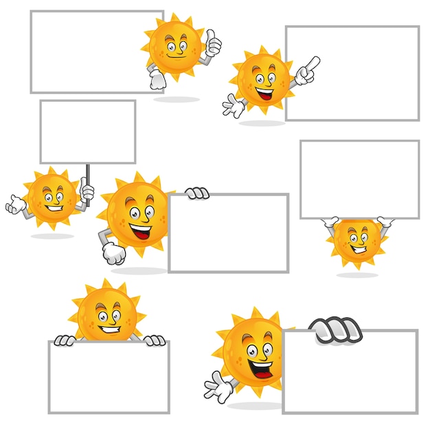 Jeu De Mascotte De Soleil Vectorielles