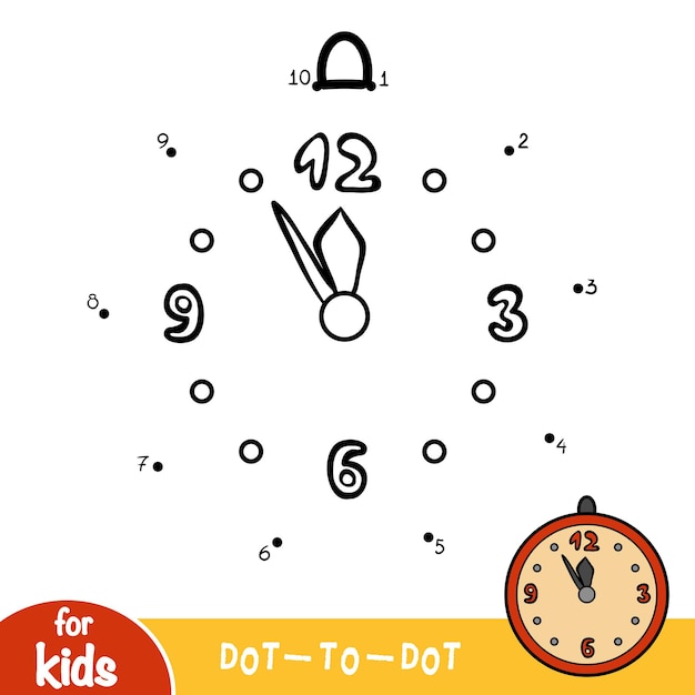 Jeu De Nombres, Jeu De Point à Point De L'éducation Pour Les Enfants, Horloge