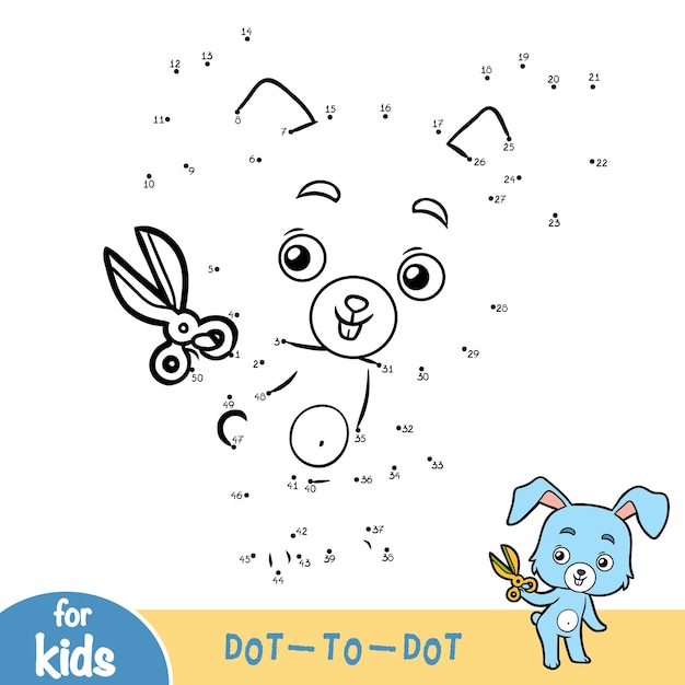 Jeu de nombres, jeu de point à point de l'éducation pour les enfants, lapin