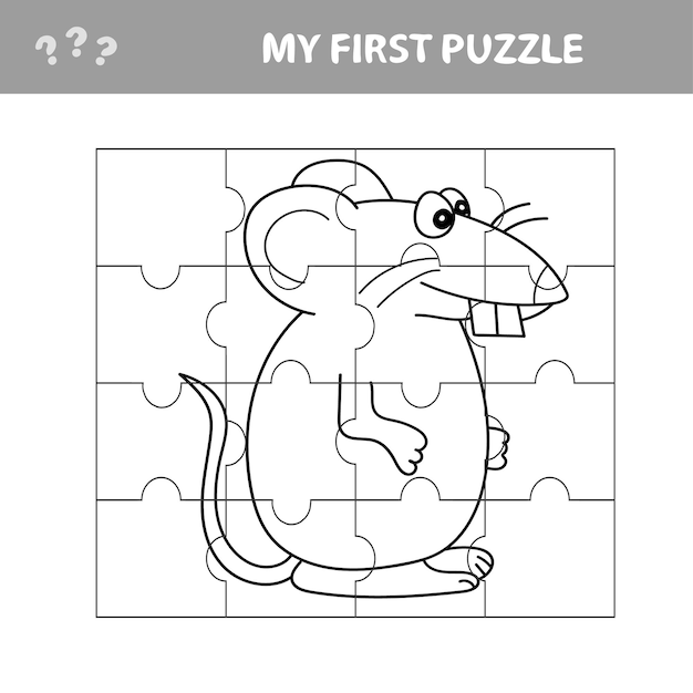 Jeu De Papier éducatif Pour Enfants Rat Souris Mon Premier Puzzle