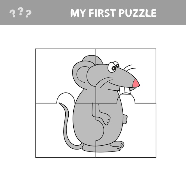 Jeu De Papier éducatif Pour Enfants Rat Souris Mon Premier Puzzle