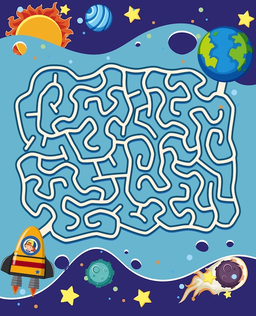 Un Jeu De Puzzle De Labyrinthe De L'espace