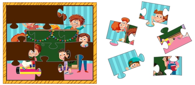 Jeu de puzzle photo pour écoliers