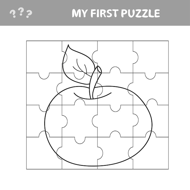 Jeu De Réflexion Pour Les Enfants. Feuille De Travail De Développement De L'éducation. Jeu D'apprentissage Pour Les Enfants - Pomme. Mon Premier Livre De Puzzle Et De Coloriage