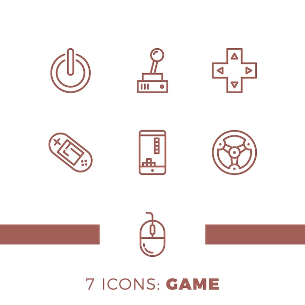 Jeu Simple De Jeux Connexes Vector Line Icons