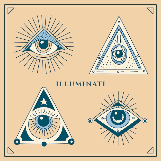 Vecteur jeu de symboles illuminati