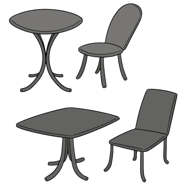 Jeu De Table Et Chaise Vectorielles