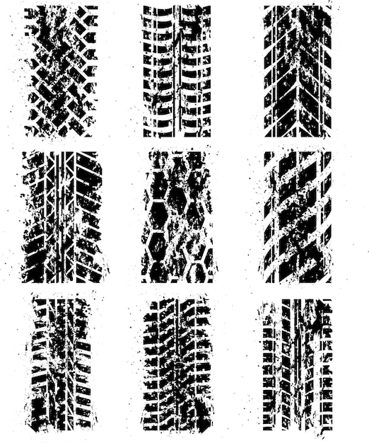 Vecteur jeu de traces de pneus