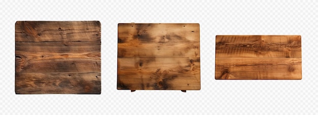 Jeu de vecteur de planche de bois isolé sur blanc