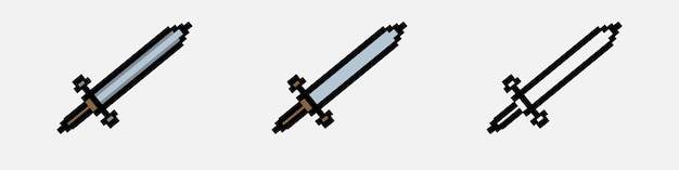 Jeu De Vecteurs D'épée Pixel Jeu Rétro