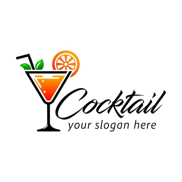 Vecteur jeu de vecteurs de logo de verre de cocktail modèle de jeu de vecteur de logo de cristal de cocktail ensemble d'éléments de verre de cocktail