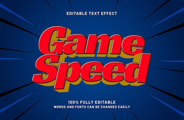 jeu vitesse effet de texte modifiable dans le style de texte heureux et joie