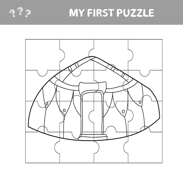 Jeu De Yourte De Vecteur De Puzzle Pour Les Enfants D'âge Préscolaire