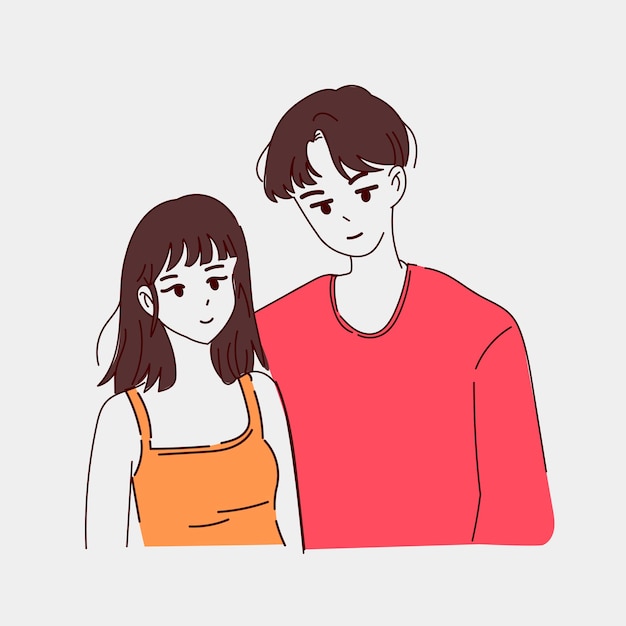 Vecteur jeune couple, illustration