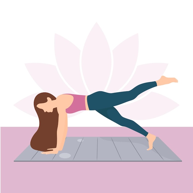 jeune femme, faire, yoga, pose, yoga, asana, yoga, pratiquer