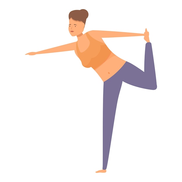Une jeune femme faisant du yoga debout sur une jambe étirant le corps et le bras