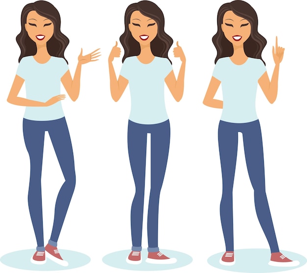 Jeune femme gesticulant