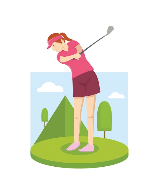 Jeune Femme, Golf Jouant