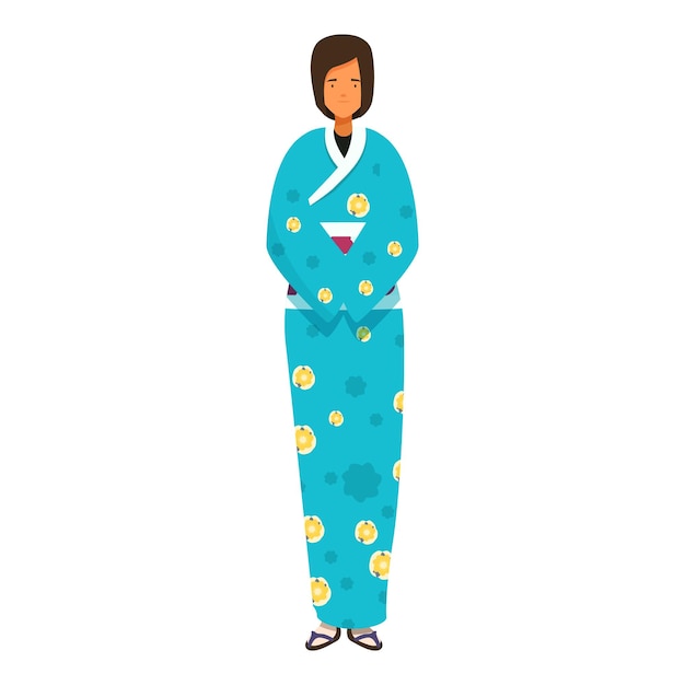 Une jeune femme japonaise portant une robe traditionnelle en kimono avec un motif floral