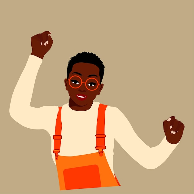 Jeune femme noire dans un vecteur de style artistique élégant