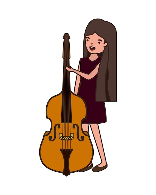 Jeune femme avec un personnage de violon