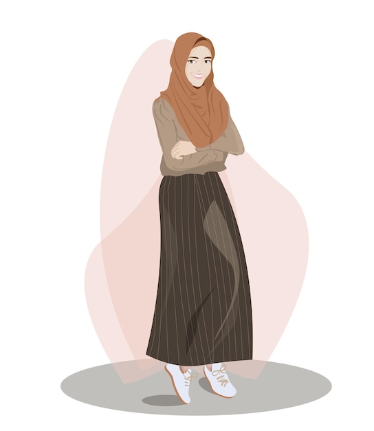 jeune femme, porter, moderne, hijab, style