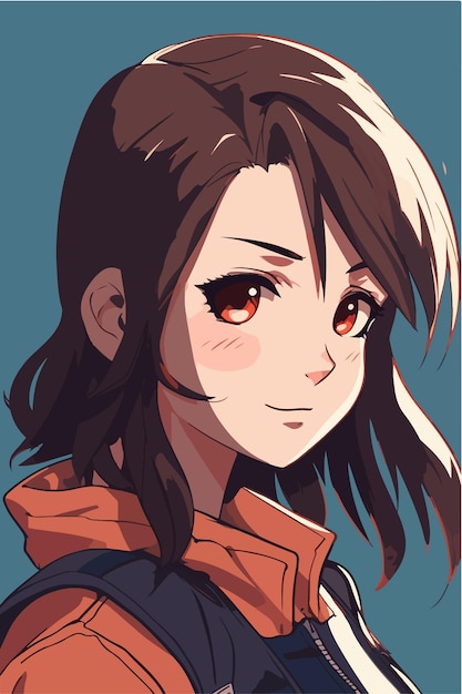 jeune fille anime style personnage vector illustration design Manga Anime girl cheveux visages dessin animé