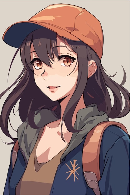 jeune fille anime style personnage vector illustration design Manga Anime girl cheveux visages dessin animé