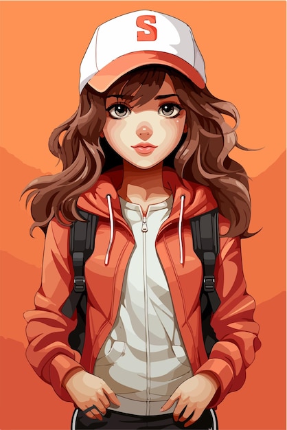 Jeune Fille Anime Style Personnage Vector Illustration Design Manga Anime Girl
